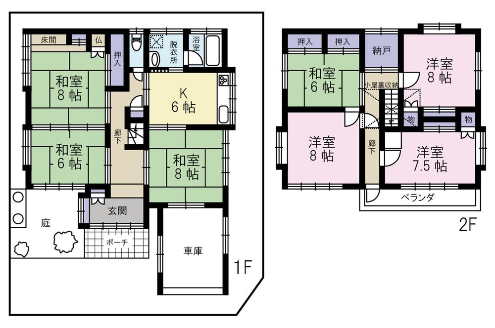 Floor plan. 10.5 million yen, 7DK, Land area 160.98 sq m , Building area 156.99 sq m