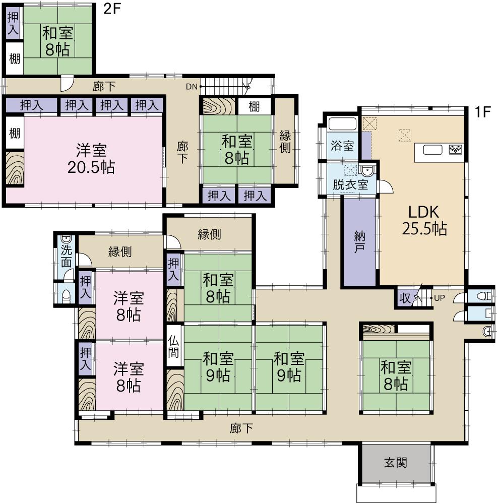 Floor plan. 22,800,000 yen, 9LDK + 3S (storeroom), Land area 3,340.19 sq m , Building area 375.43 sq m