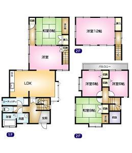 Floor plan. 12.8 million yen, 6LDK, Land area 215.42 sq m , Building area 151.12 sq m