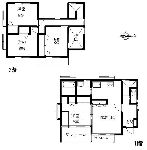 Floor plan. 13.8 million yen, 4LDK, Land area 142.26 sq m , Building area 97.7 sq m