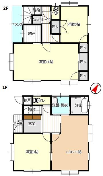 Floor plan. 11.8 million yen, 3LDK, Land area 147.48 sq m , Building area 99.36 sq m