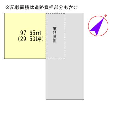 Compartment figure. Land price 3.4 million yen, Land area 97.65 sq m
