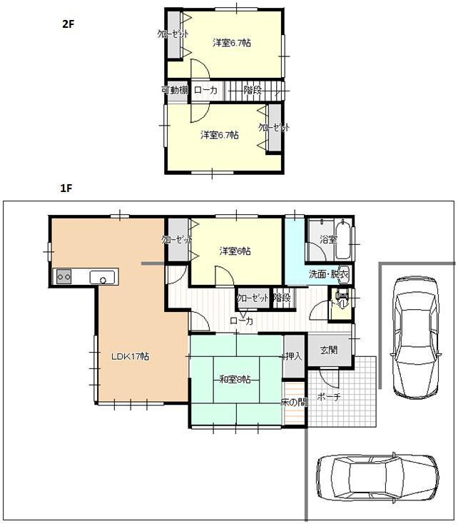 Floor plan. 12,980,000 yen, 4LDK, Land area 234 sq m , Building area 107.92 sq m