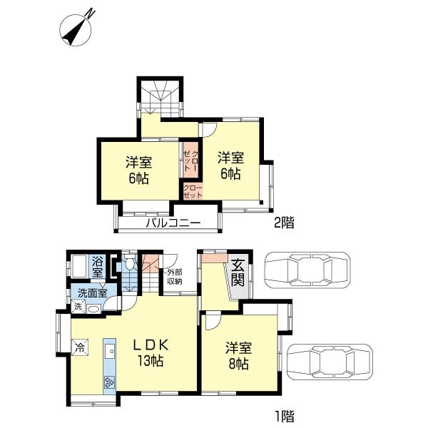 Floor plan. 10,980,000 yen, 3LDK, Land area 110.22 sq m , Building area 82.56 sq m