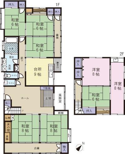 Floor plan. 25,500,000 yen, 8DK, Land area 336.77 sq m , Building area 187.07 sq m