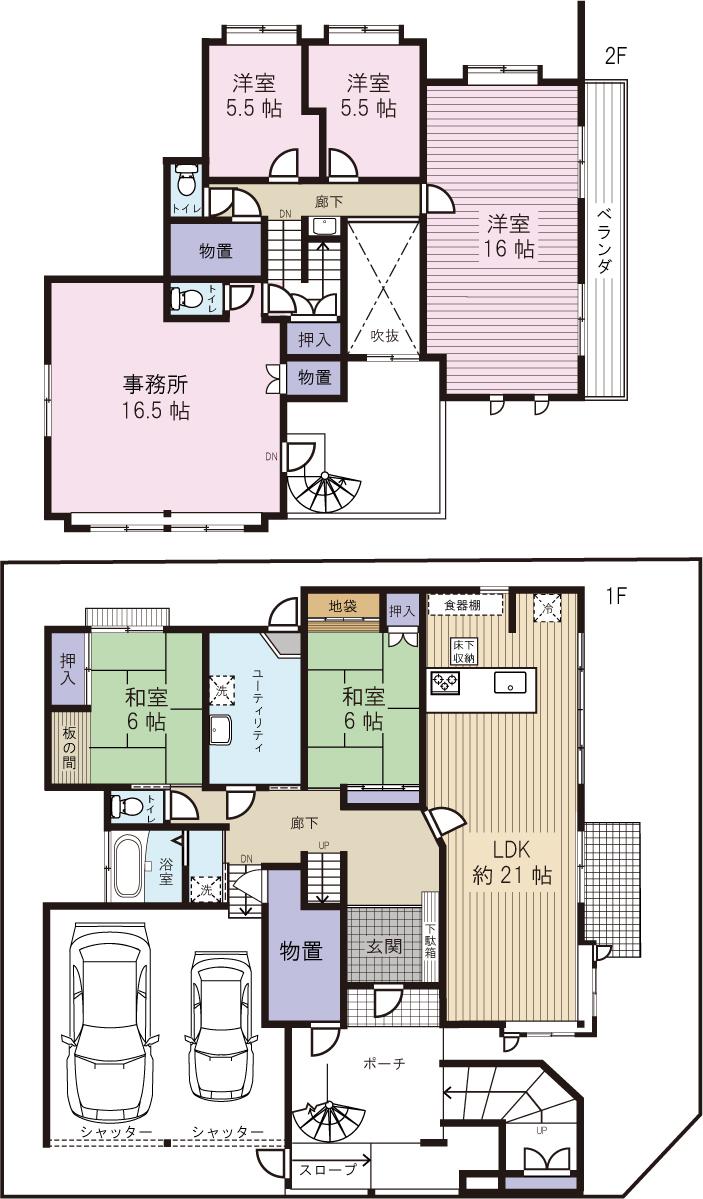 Floor plan. 31,300,000 yen, 6LDK + S (storeroom), Land area 268.28 sq m , Building area 213.59 sq m