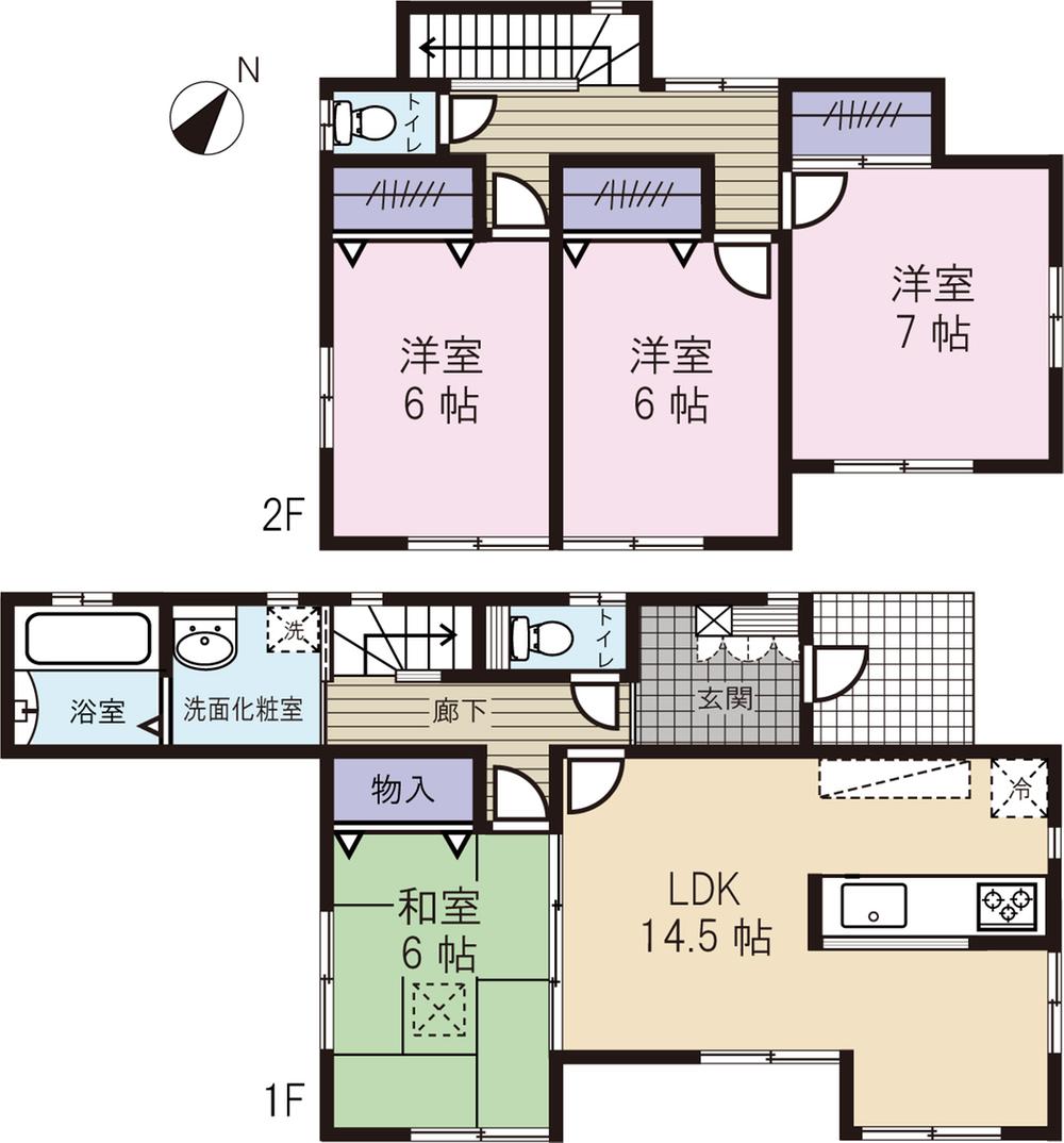 Floor plan. 19.9 million yen, 4LDK, Land area 141.43 sq m , Building area 98.53 sq m