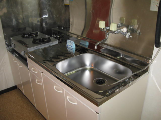 Kitchen. With gas stove 2-neck type