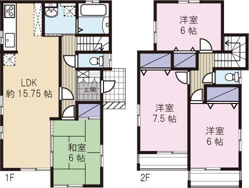 Floor plan. 21.9 million yen, 4LDK, Land area 153 sq m , Building area 97.7 sq m