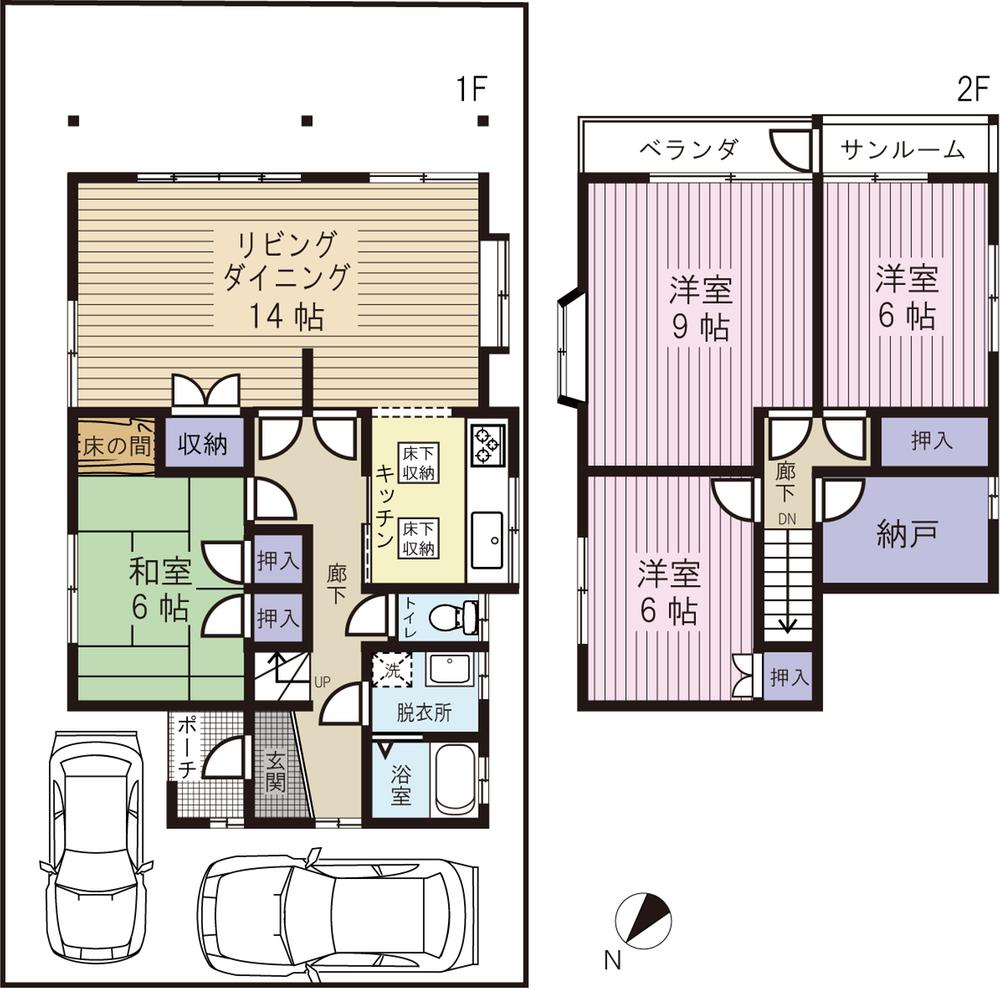 Floor plan. 17.8 million yen, 4LDK, Land area 124.57 sq m , Building area 107.22 sq m