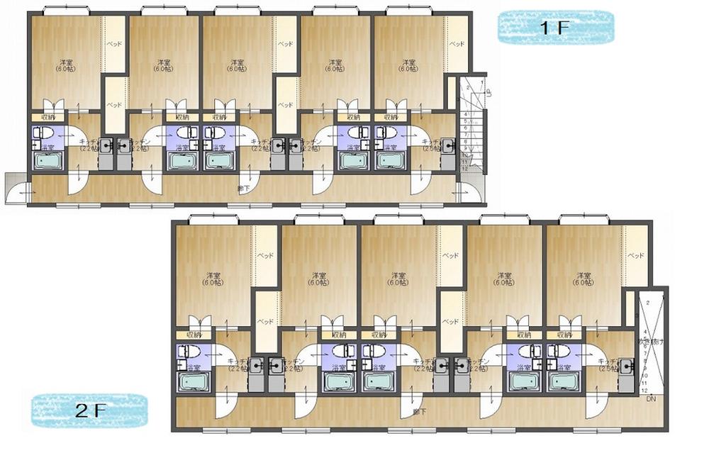 Floor plan. 5.4 million yen, 1K + S (storeroom), Land area 178.91 sq m , Building area 237.12 sq m