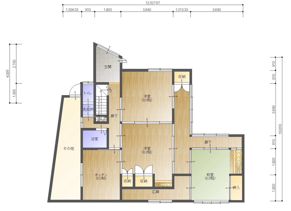 Floor plan. 9.8 million yen, 5DK + S (storeroom), Land area 273.17 sq m , Building area 112 sq m 1 floor