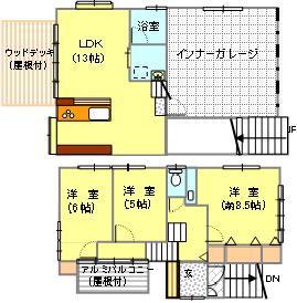 Floor plan. 18.3 million yen, 3LDK, Land area 95.72 sq m , Building area 99.93 sq m