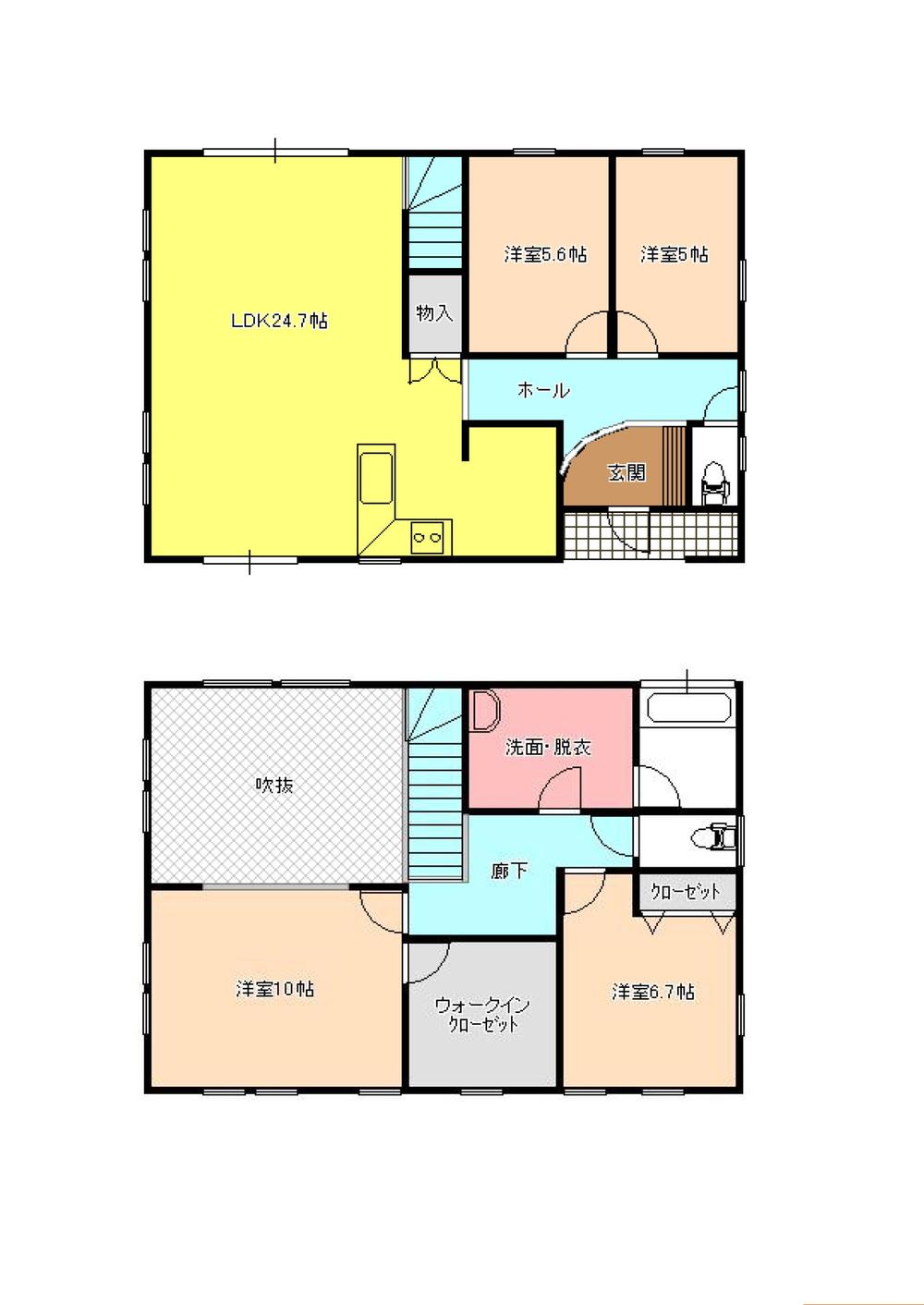Floor plan. 24,900,000 yen, 4LDK + S (storeroom), Land area 191.16 sq m , Building area 129.28 sq m