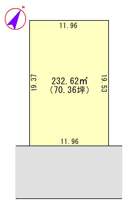 Compartment figure. Land price 11.3 million yen, Land area 232.62 sq m