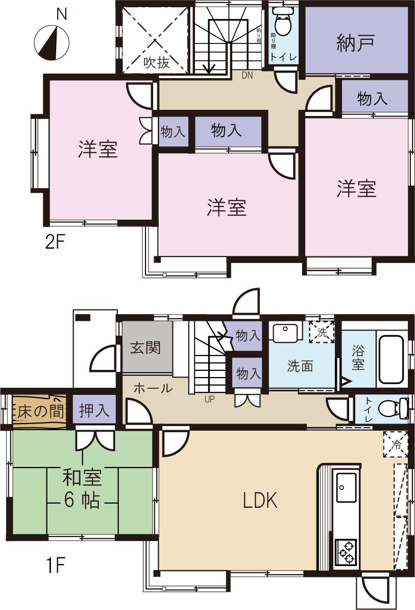 Floor plan. 8.5 million yen, 4LDK, Land area 206.35 sq m , Building area 104.33 sq m