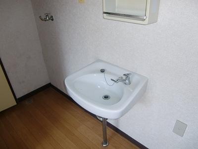 Washroom. Little is washstand. 