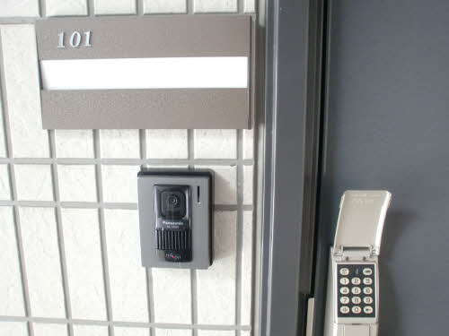 Security. Digital lock and TV door