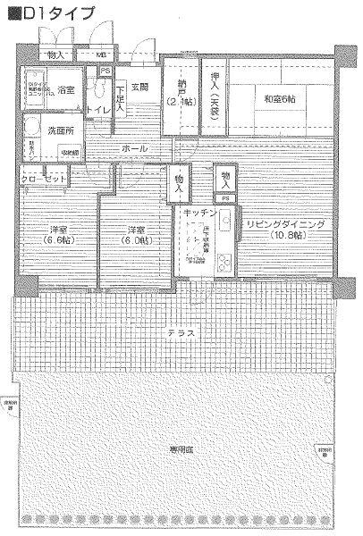 Floor plan. 3LDK, Price 11.9 million yen, Occupied area 79.44 sq m