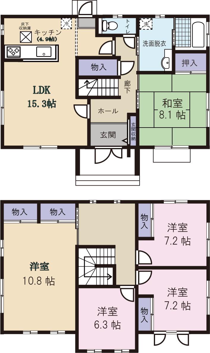 Floor plan. 17 million yen, 5LDK, Land area 254 sq m , Building area 138.26 sq m