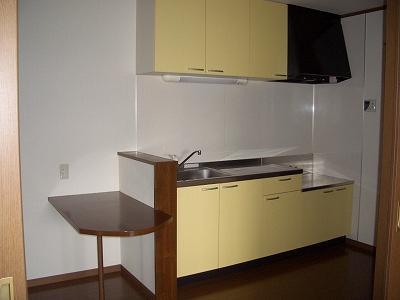 Kitchen. It is with a counter. Gas stove can be installed