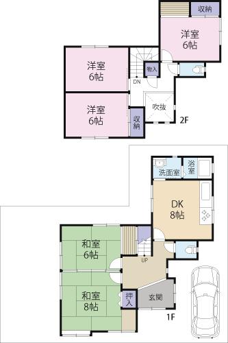 Floor plan. 11,350,000 yen, 5DK, Land area 131.21 sq m , Building area 102.12 sq m