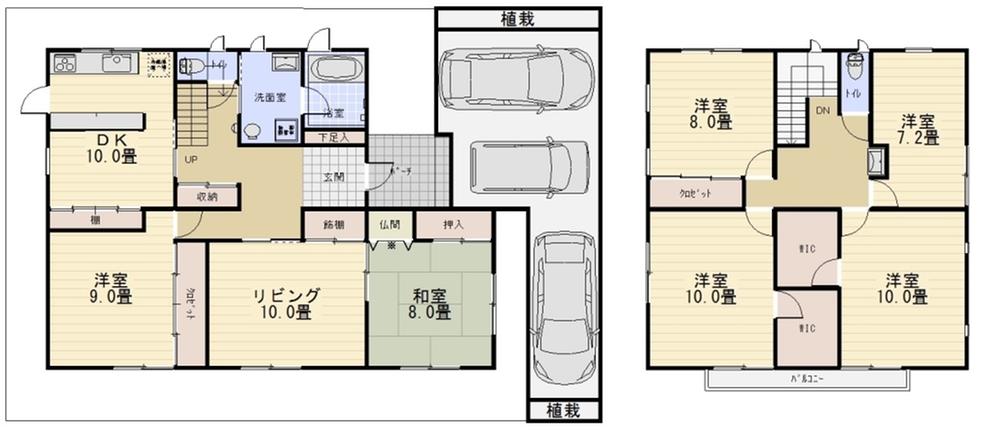 Floor plan. 27,380,000 yen, 6LDK + S (storeroom), Land area 200.54 sq m , Building area 182.18 sq m