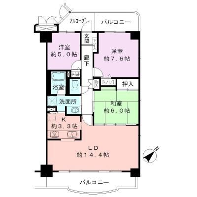 Floor plan. 3LDK, Price 13 million yen, Footprint 79.2 sq m