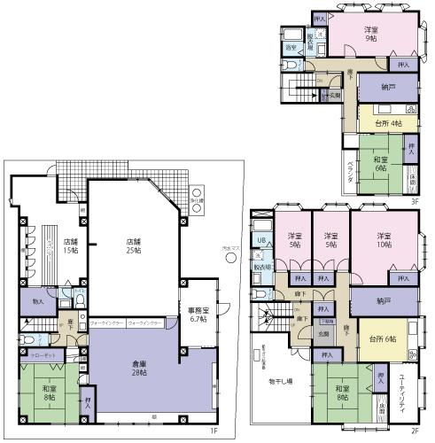 Floor plan. 28,300,000 yen, 7DKK, Land area 239.98 sq m , Building area 329.24 sq m