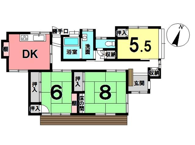 Floor plan. 11,980,000 yen, 3DK, Land area 219.46 sq m , Building area 76.09 sq m