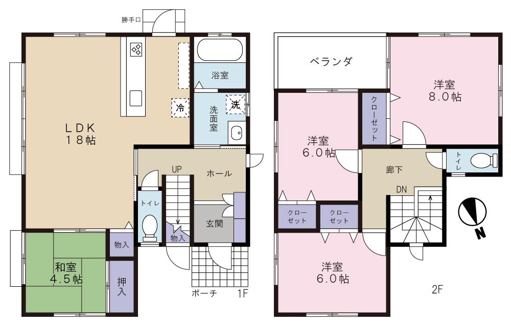 Floor plan. 18.2 million yen, 4LDK, Land area 279.54 sq m , Building area 104.33 sq m
