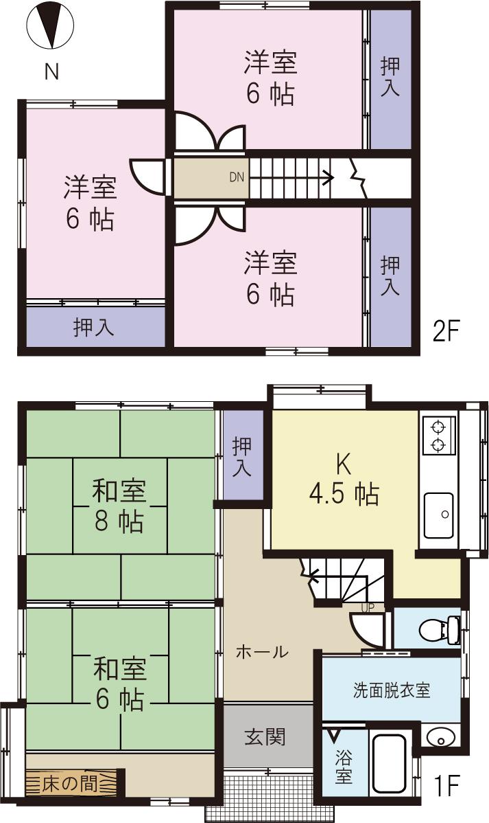 Floor plan. 16.5 million yen, 5DK, Land area 412.61 sq m , Building area 99.36 sq m