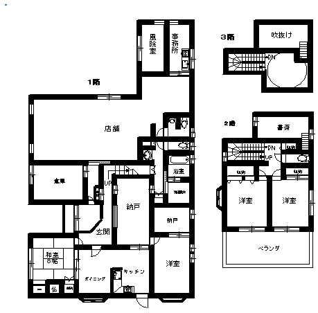 Floor plan. 27,800,000 yen, 4DK + 2S (storeroom), Land area 733.31 sq m , Building area 259.39 sq m 3 Kaikoya astronomical telescope equipped on the back