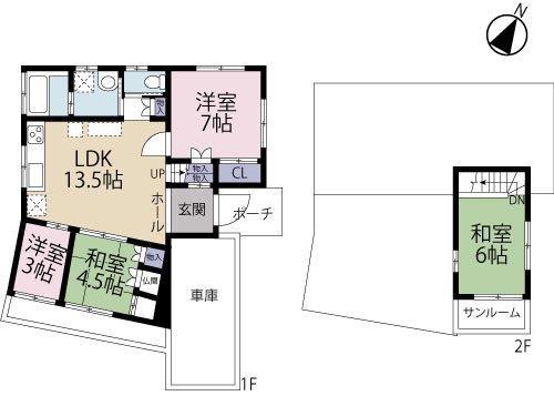 Floor plan. 12,930,000 yen, 4LDK, Land area 181 sq m , Building area 96.88 sq m