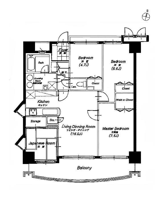 Floor plan. 4LDK, Price 14 million yen, Occupied area 83.03 sq m , 4LDK of balcony area 13.6 sq m room. Living dining 16 Pledge.