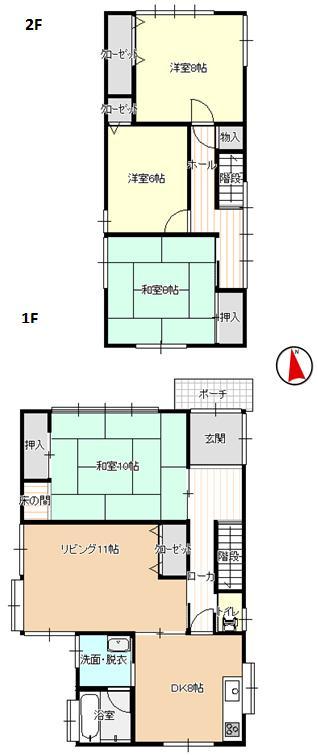 Floor plan. 14,380,000 yen, 4LDK, Land area 165.52 sq m , Building area 123.09 sq m
