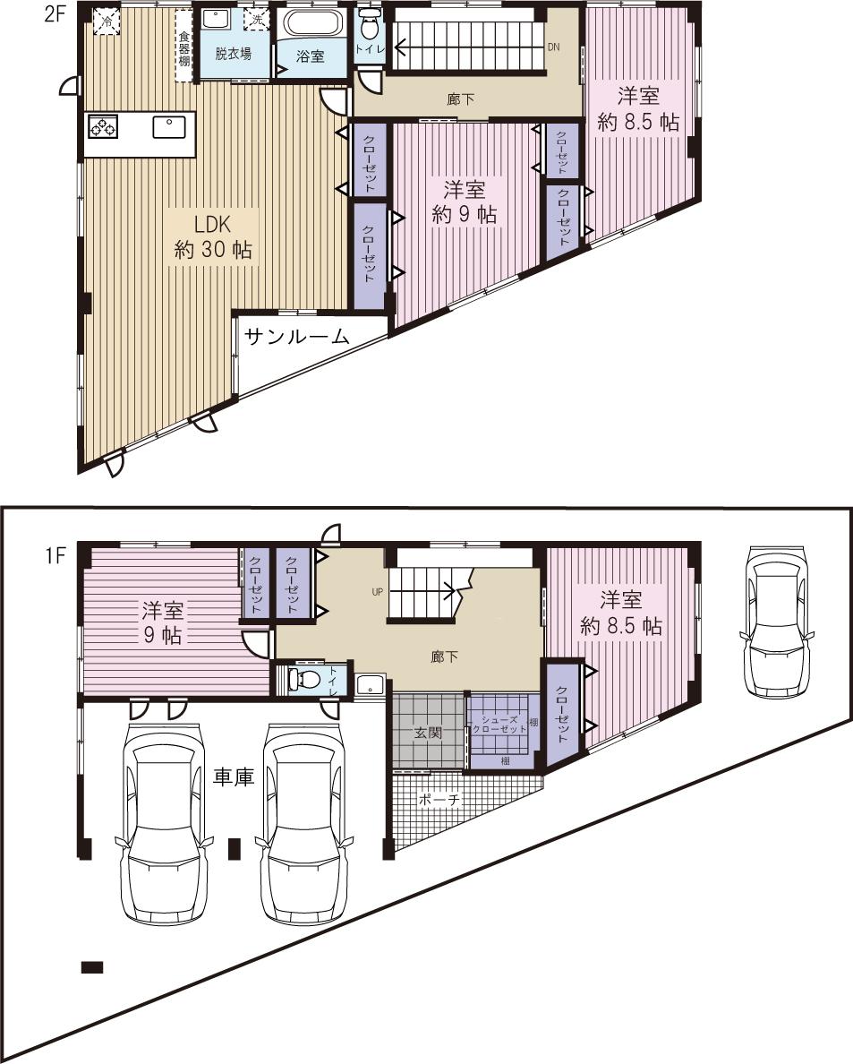 Floor plan. 18.3 million yen, 4LDK, Land area 159.23 sq m , Building area 182.7 sq m
