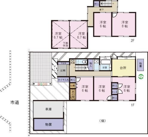 Floor plan. 8.9 million yen, 6LDK, Land area 238.09 sq m , Building area 123.92 sq m