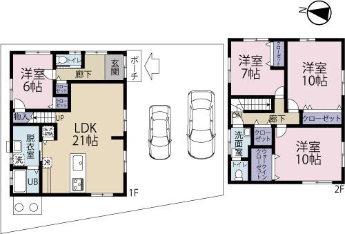 Floor plan. 18 million yen, 4LDK, Land area 181.69 sq m , Building area 132.48 sq m