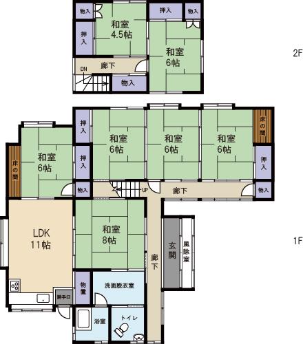 Floor plan. 6 million yen, 7LDK, Land area 723.89 sq m , Building area 79.85 sq m