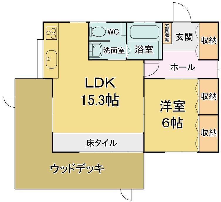 Floor plan. 12.8 million yen, 1LDK, Land area 442.93 sq m , Building area 53.41 sq m