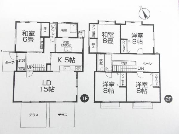 Floor plan. 12.8 million yen, 5LDK, Land area 327.85 sq m , Building area 134.06 sq m 5LDK