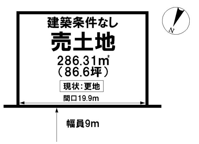 Compartment figure. Land price 13 million yen, Land area 286.31 sq m