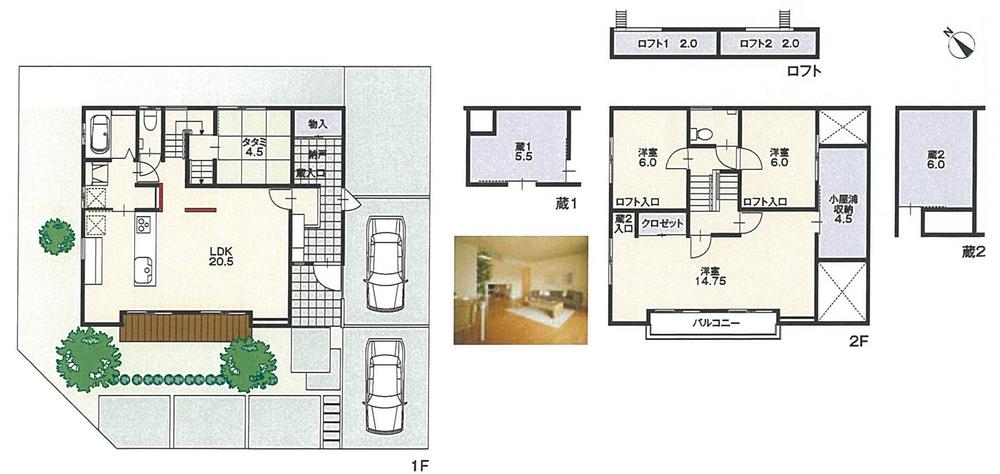 Floor plan. 37,680,000 yen, 4LDK, Land area 192.73 sq m , Building area 112.55 sq m