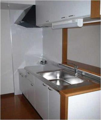 Kitchen. Two-burner gas stove can be installed