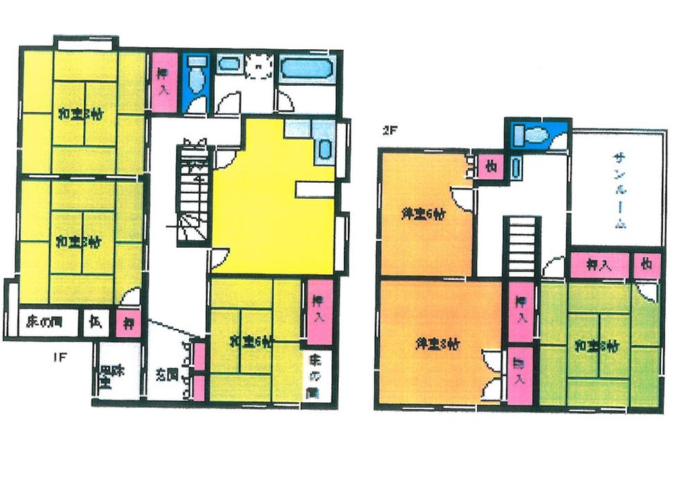 Floor plan. 14,980,000 yen, 6LDK, Land area 178.06 sq m , Building area 145.09 sq m