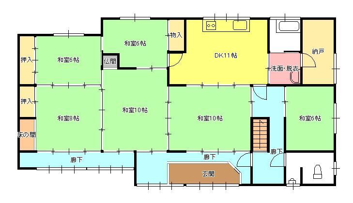 Floor plan. 3.8 million yen, 8DK, Land area 958.67 sq m , Building area 174.15 sq m 1 floor Floor