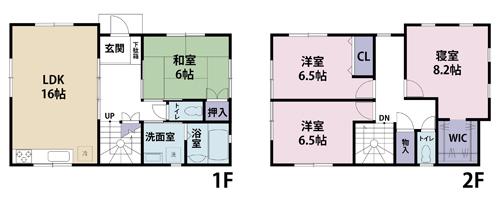 Floor plan. 16.8 million yen, 4LDK, Land area 205.35 sq m , Building area 104.34 sq m