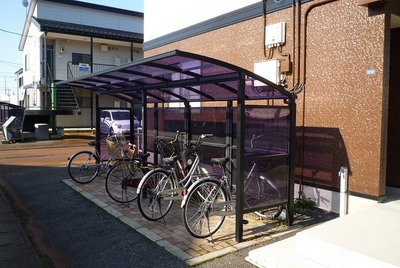 Other Equipment. Bicycle parking lot with a roof is also very convenient