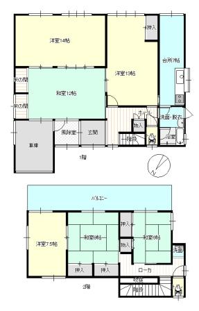 Floor plan. 6.5 million yen, 6K, Land area 237.72 sq m , Building area 96.87 sq m
